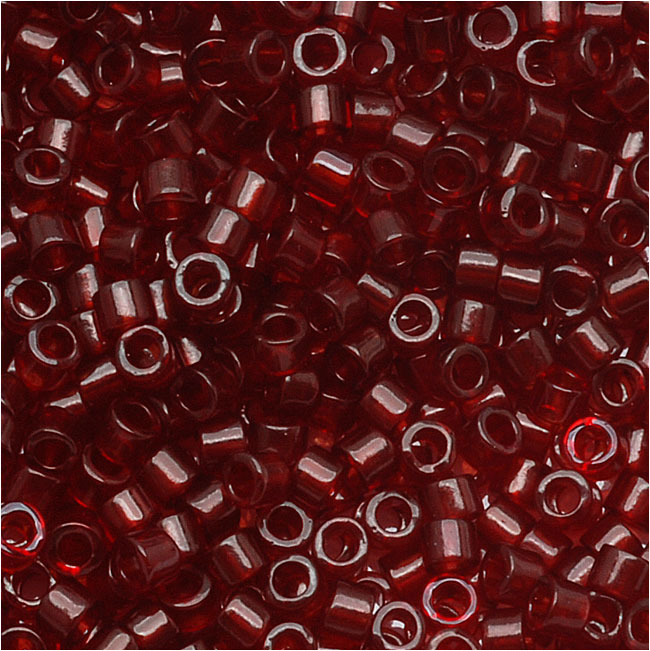 Miyuki Delica Seed Beads, 11/0, 100 Gram Bag, Transparent Dark Cranberry DB1102