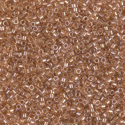 Miyuki Delica Bead 11/0 Seed Beads, Sparkling Honey Beige Lined Crystal, DB0901, 5 Grams
