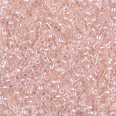 Miyuki Delica Bead 11/0 Seed Beads, Transparent Pink Mist AB, DB1243, 5 Grams
