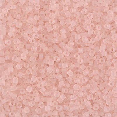 Miyuki Delica Bead 11/0 Seed Beads, Matte Transparent Pink Mist, DB1263, 5 Grams