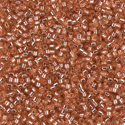 Miyuki Delica Bead 11/0 Seed Beads, Duracoat Silver Lined Dyed Rose Copper, DB2151, 5 Grams