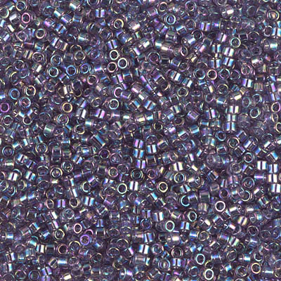 Miyuki Delica Bead 11/0 Seed Beads, Transparent Light Amethyst AB, DB1245, 5 Grams