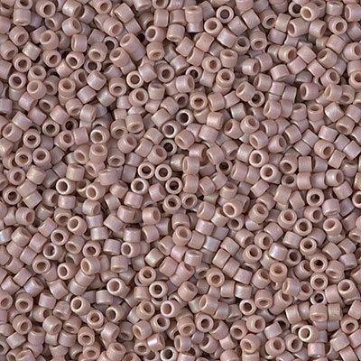 Miyuki Delica Bead 11/0 Seed Beads, Matte Opaque Glazed Beige AB  , DB2305, 5 Grams