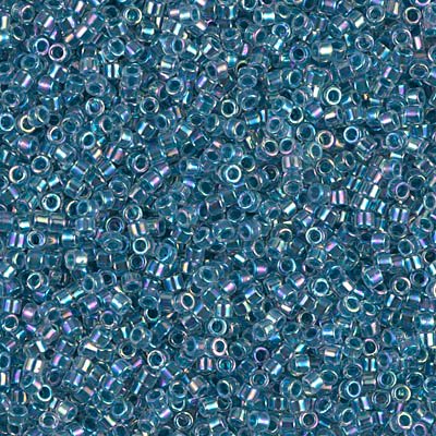 Miyuki Delica Bead 11/0 Seed Beads  Marine Blue Lined Crystal AB  DB0058  5 Grams