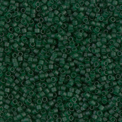 Miyuki Delica Bead 11/0 Seed Beads, Matte Transparent Dark Emerald, DB0767, 5 Grams