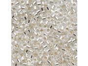 Miyuki Delica Seed Beads, 15/0 Size, 4 Grams, Silver Lined Crystal DBS041
