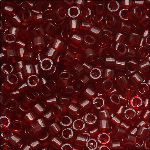 Miyuki Delica Seed Beads, 11/0, 100 Gram Bag, Transparent Dark Cranberry DB1102