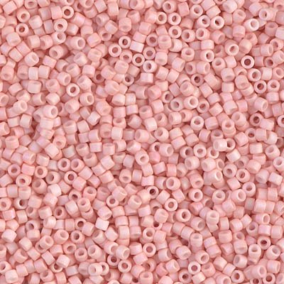 Miyuki Delica Bead 11/0 Seed Beads, Matte Opaque Light Salmon AB, DB1523, 5 Grams